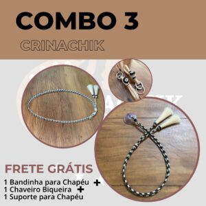 Combo3 Crinachik com Bandinha + Chaveiro Biqueira + Suporte para Chapéu